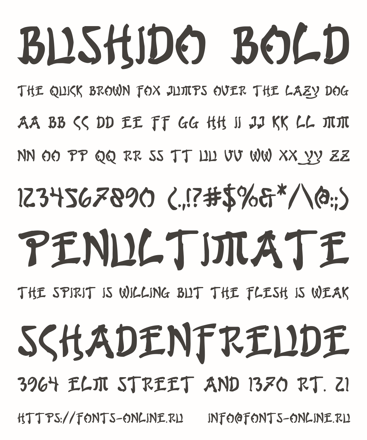 Bushido Bold Free Font Download